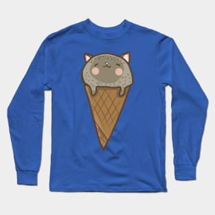 Black Sesame Cat Long Sleeve T-Shirt